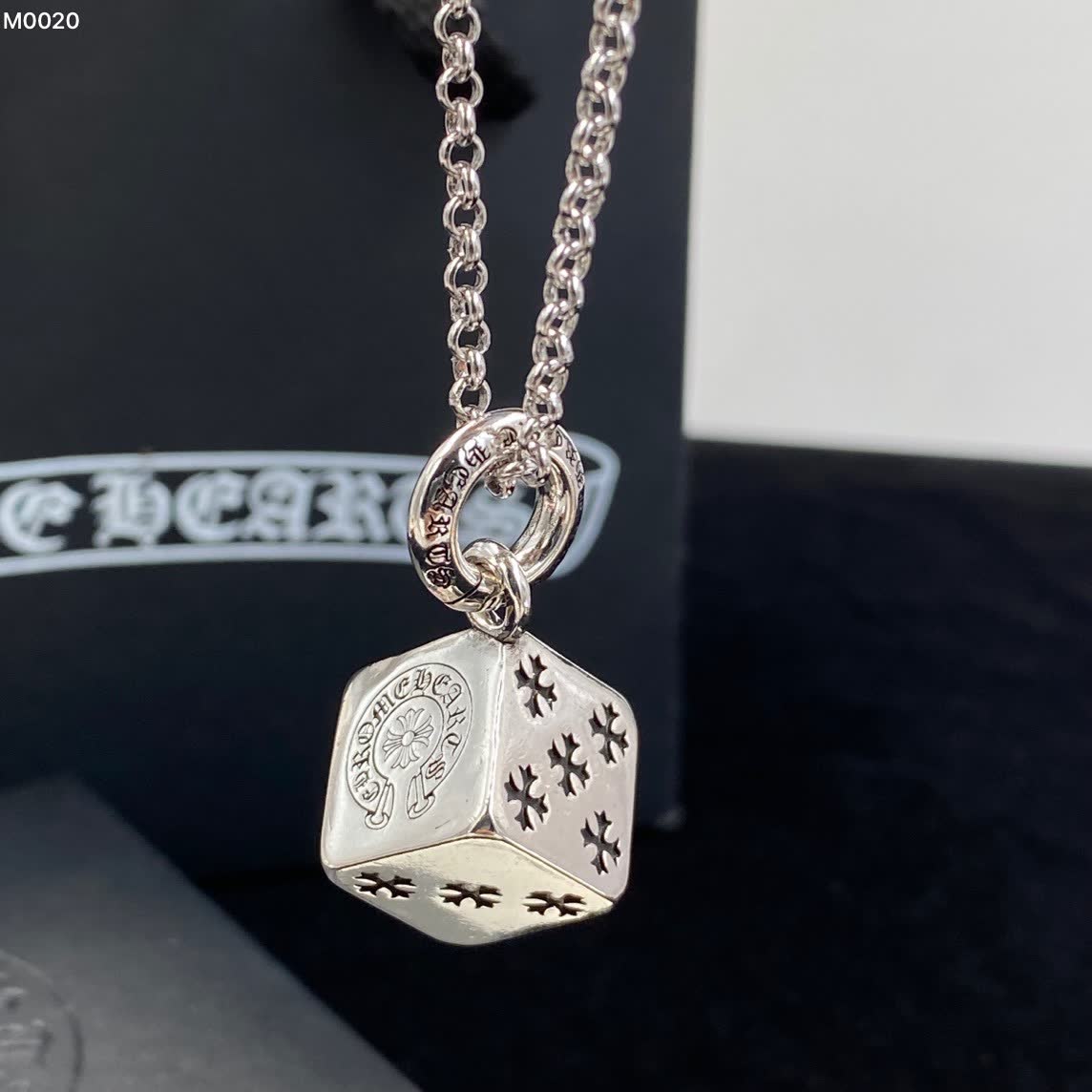 Chrome Hearts Sterling Silver Necklace with Logo Pendant